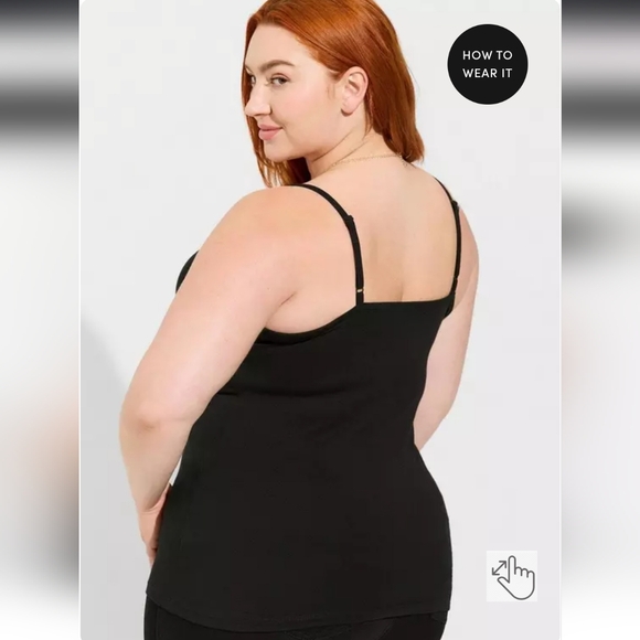 Torrid Foxy Cami: Black Fitted Camisole Sleeveless Top - Picture 4 of 11